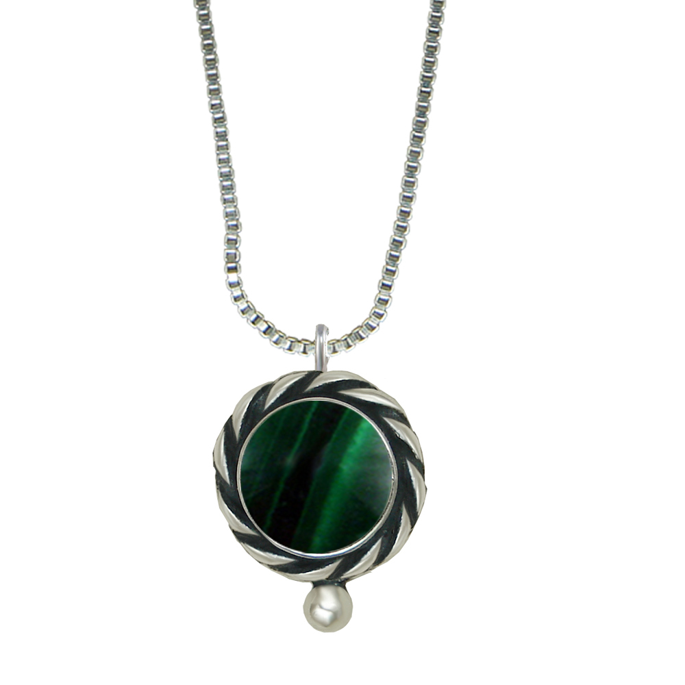 Sterling Silver Little Malachite Pendant Necklace